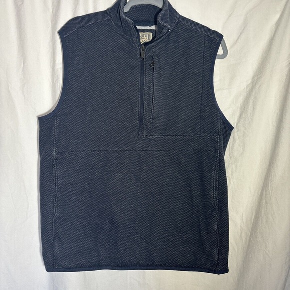 Duluth Trading Mens Threshold Fleece Vest Navy Blue Half Zip Sz M EUC L8 - Picture 1 of 5